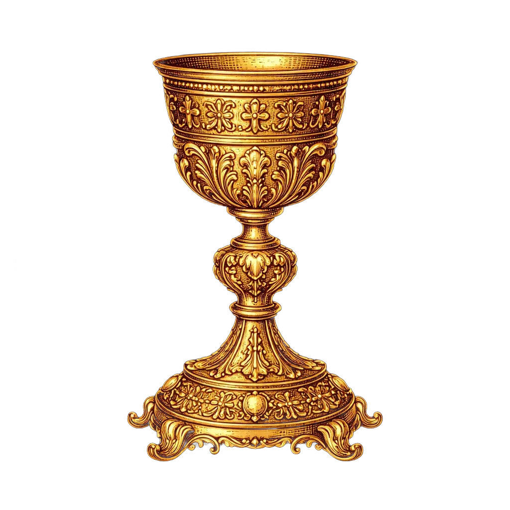 Orfebrería litúrgica — cáliz dorado