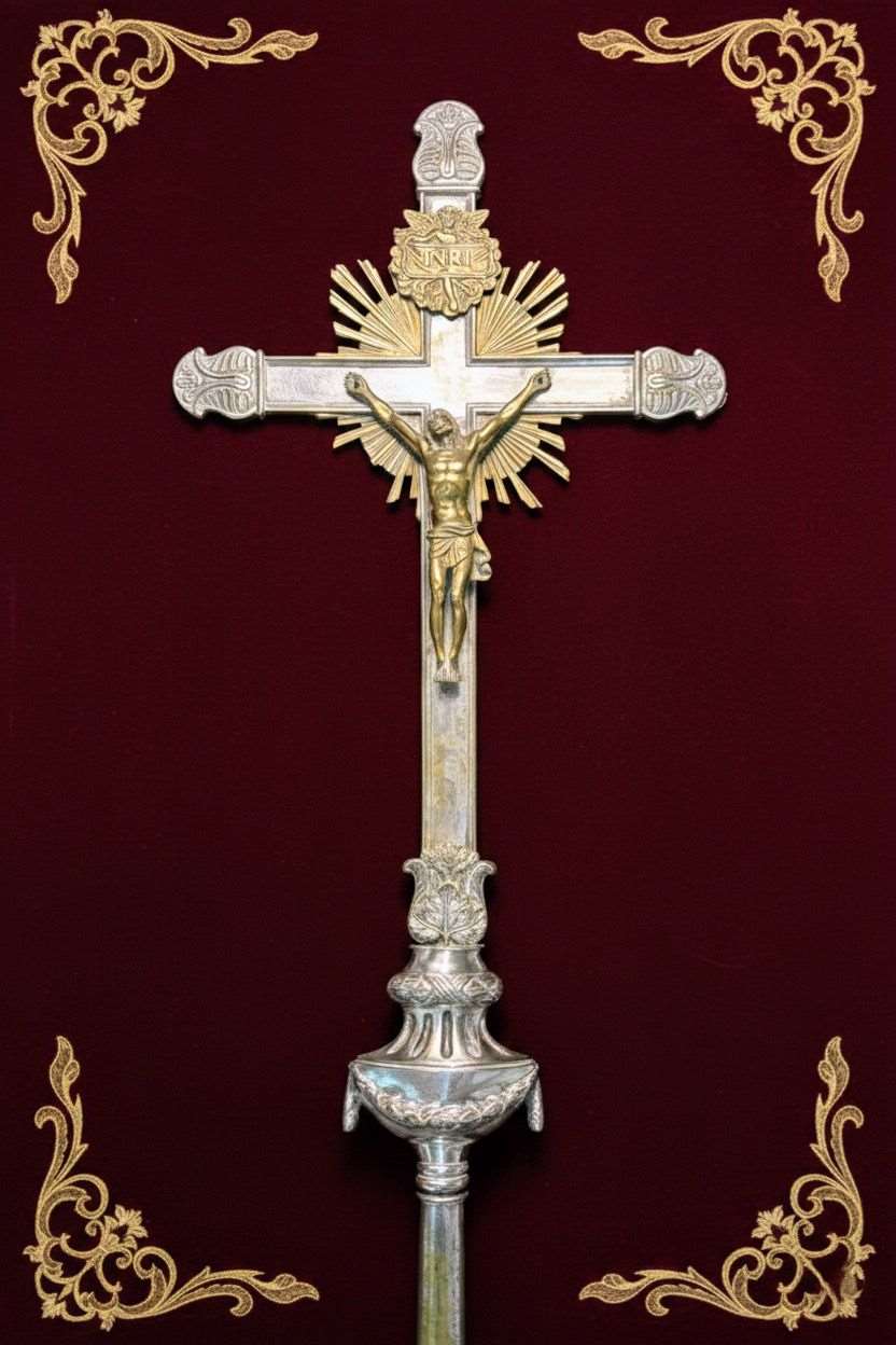 Remate de estandarte / Cruz parroquial (84 cm)