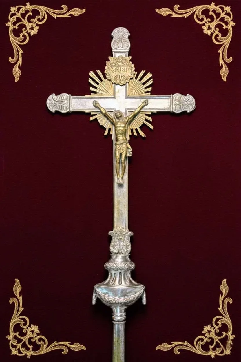 Remate de estandarte / Cruz parroquial (84 cm)