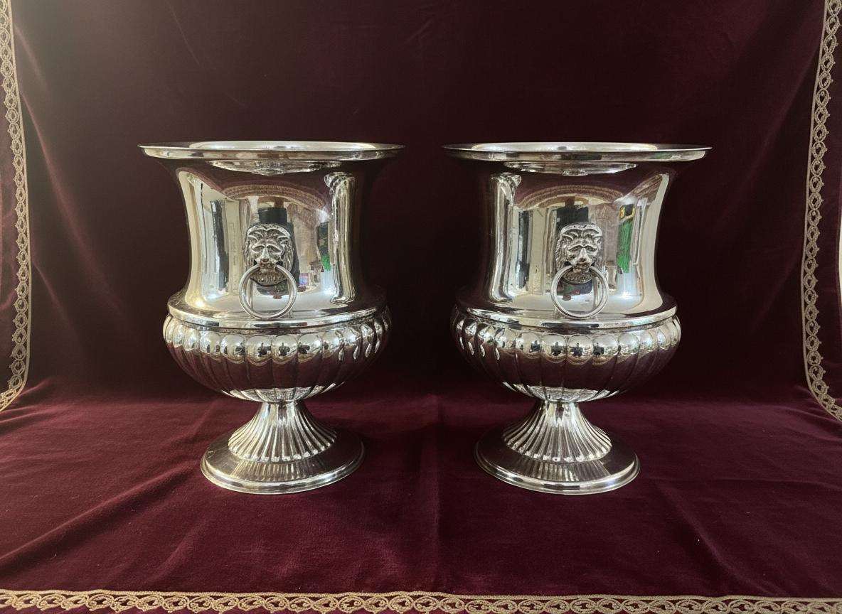 Pareja de champaneras / jarrones ornamentales (17,5 cm)