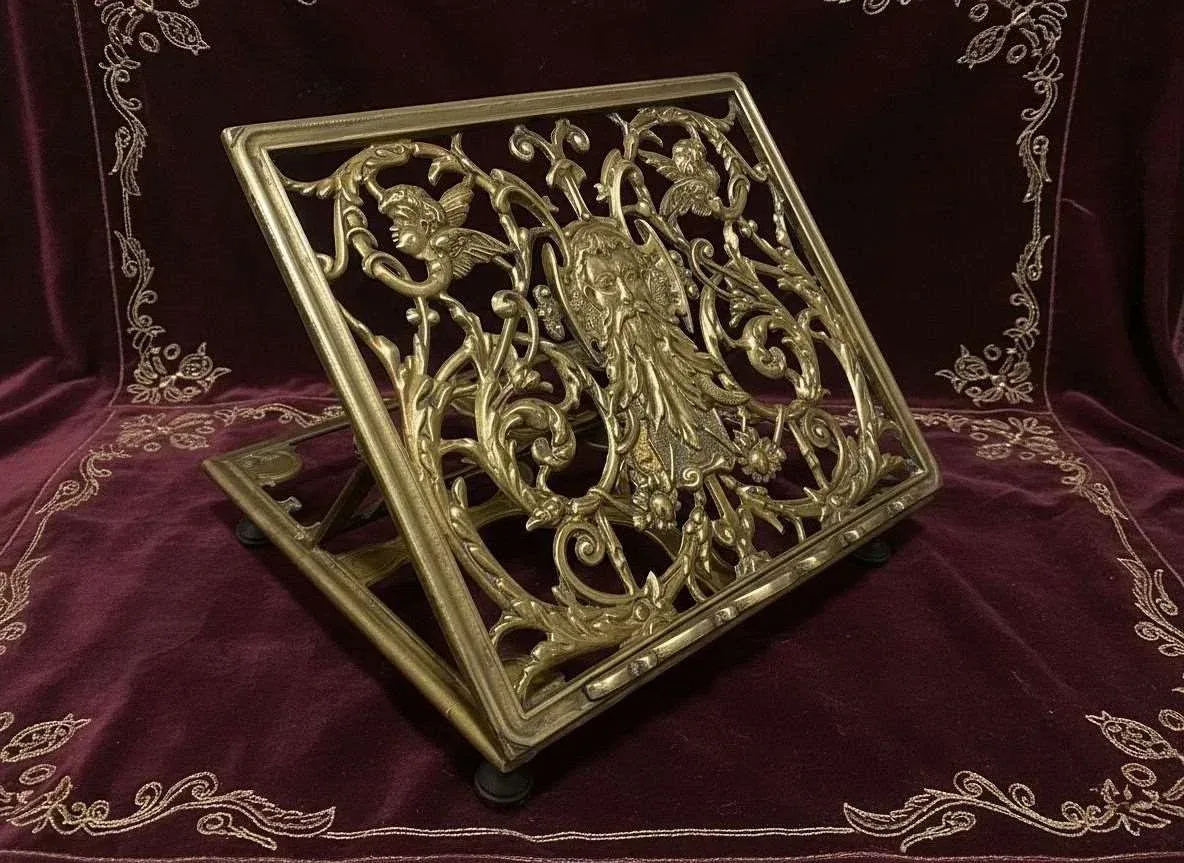 Atril de altar en bronce con Rostro de Dios Todopoderoso (30 cm)